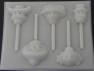 3530 Sugar Skulls Day of the Dead Chocolate or Hard Candy Lollipop Mold